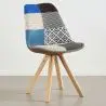 Buy Dining Chair Brielle Upholstered Scandi Design Wooden Legs Premium - Patchwork Piti Multicolour 59963 at MyFaktory